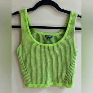 Wild Fable Lime Cropped Ribbed Tank Top, Green Crop Top Shirt